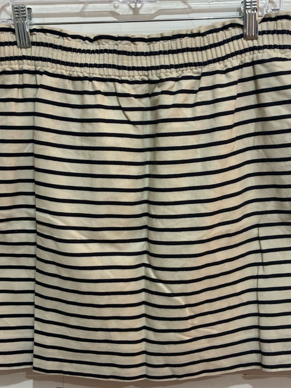 JCREW cotton linen stripe elastic waist skirt WITH POCKETS.
